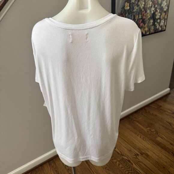 NWT Velvet by Graham & Spencer Jenny Graham Runyon Jersey Shirt White Large - Picture 3 of 4